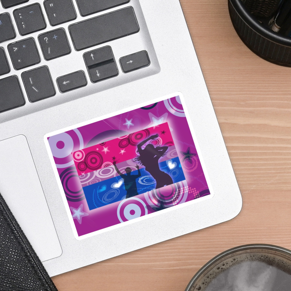 Bisexual Frutiger Metro Flag Sticker