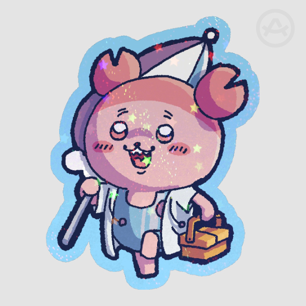 Summertime Furuhonya Kani-chan Die Cut Stickers