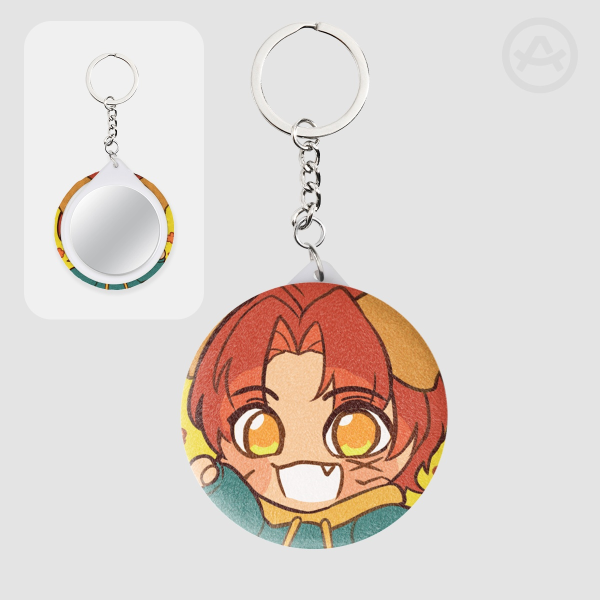 [OC] Yuki Plush Badge Mirror Keychain