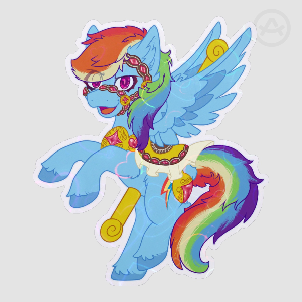 Carousal Rainbow Dash Heart Holo Sticker