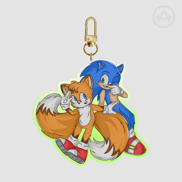 Sonic and Tails Keychain Sonic the Hedgehog