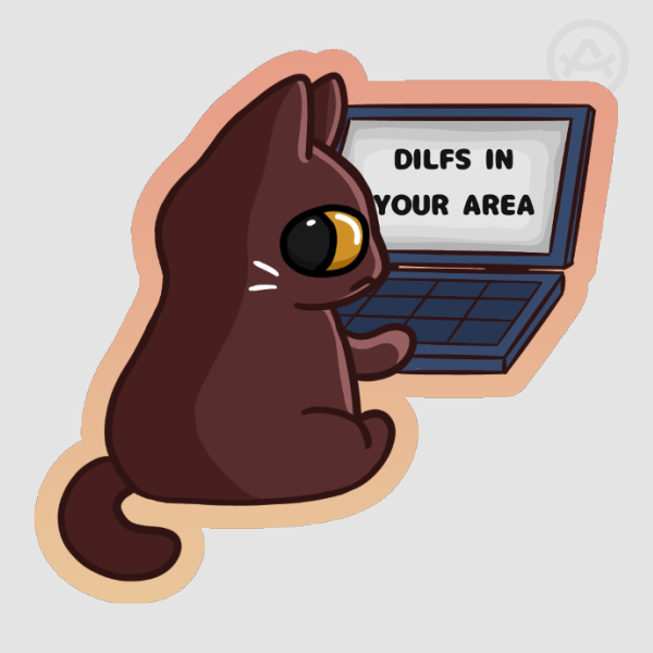 Suspicious Dilf Cat Sticker