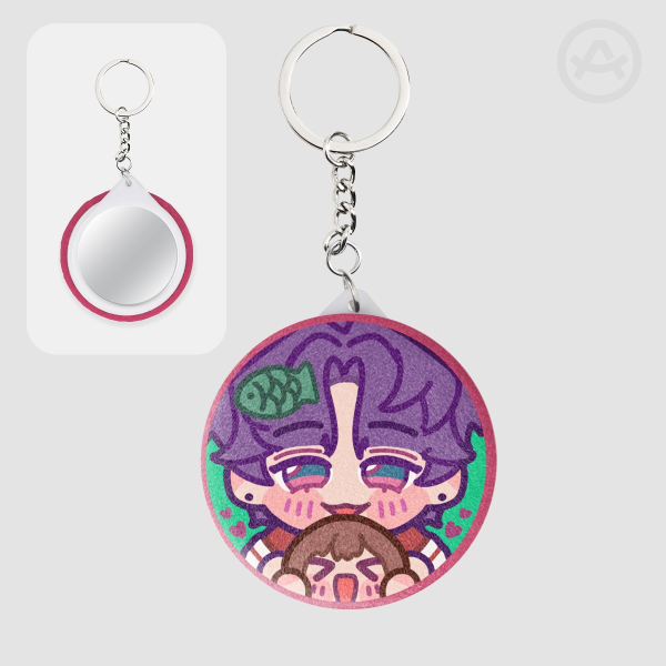 [Love & Deepspace series] Rafayel Plush Badge Mirror Keychain