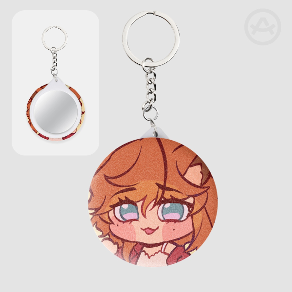 [OC] Miyu Plush Badge Mirror Keychain