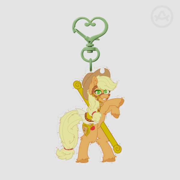Apple Jack Carousal Glitter Keychain