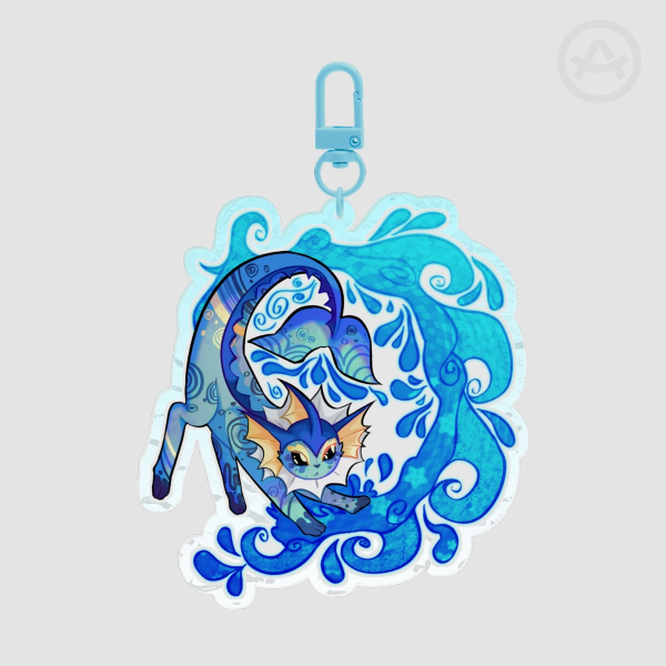 VAPOREON RIPPLE ACRYLIC CHARM