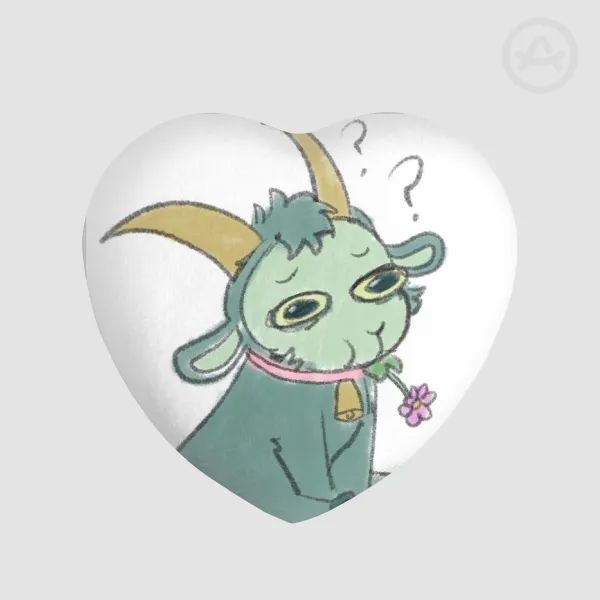 green goat xan  Heart Shape Plush Badge