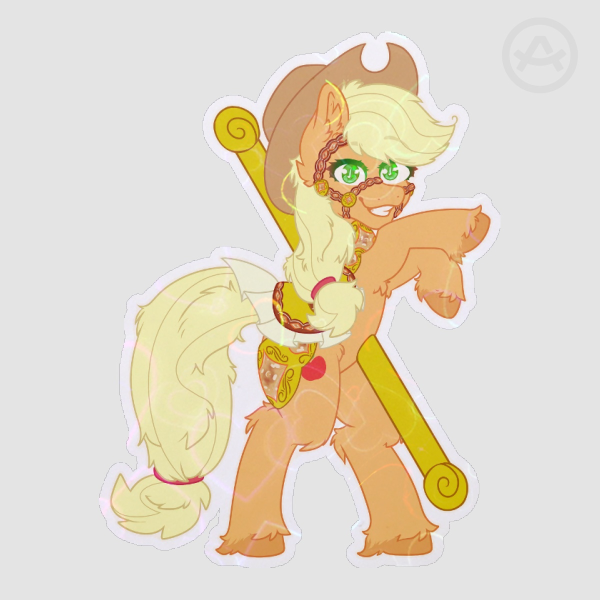 Carousal Apple Jack Heart Holo Sticker