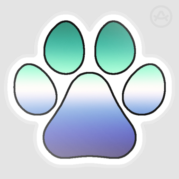 Gay Pride Flag Pawprint holographic Sticker - 2 Inch