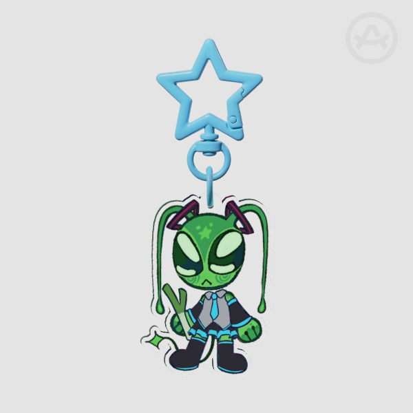 Tiny miku Alien Clear Acrylic Keychain