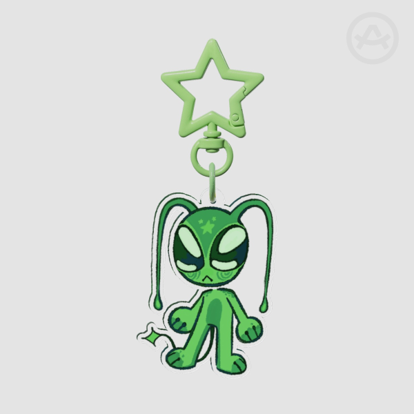 Small Alien Clear Acrylic Keychain