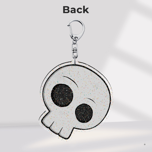Weird lil Skull Glitter Acrylic Keychain
