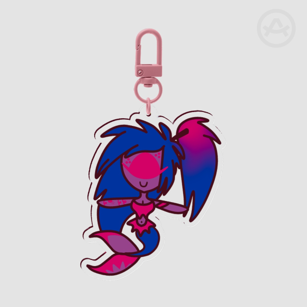 Pride Chibi Merm Cherri Bomb - Clear Acrylic Keychains