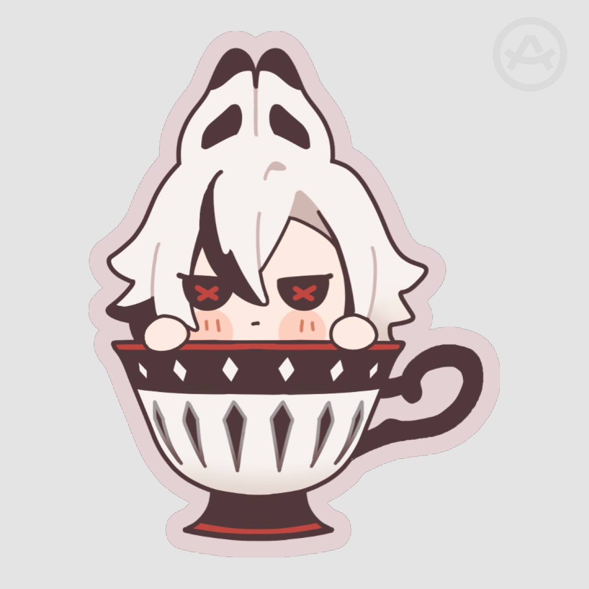 Genshin Teacup Arlecchino Sticker