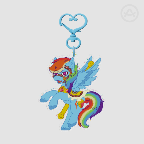 Rainbow Dash Carousal Glitter Keychain