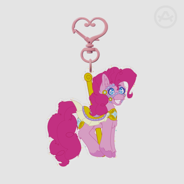 Pinkie Pie Carousal Glitter Keychain