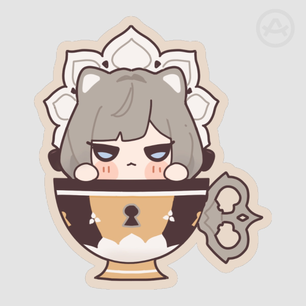 Genshin Sandrone Teacup Sticker