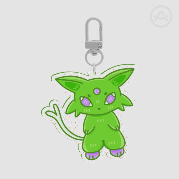 Espeon Genderqueer Pride Keychain