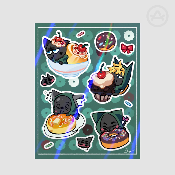Kitty token sweets sticker sheet 14x18cm