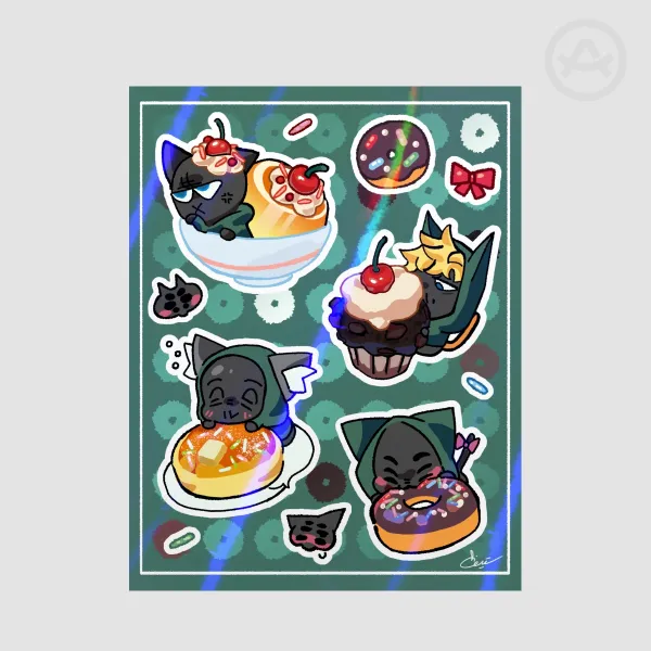 Kitty token sweets sticker sheet 14x18cm
