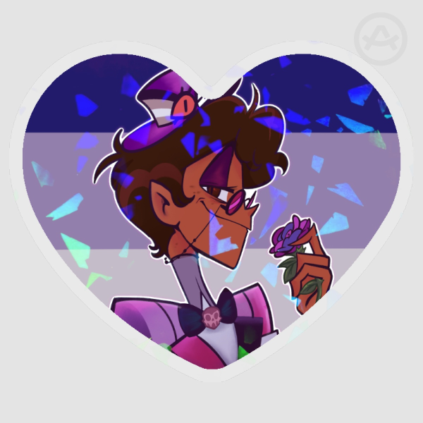 Pride ‘Ace’ Human Alastor Clear Vinyl Sticker