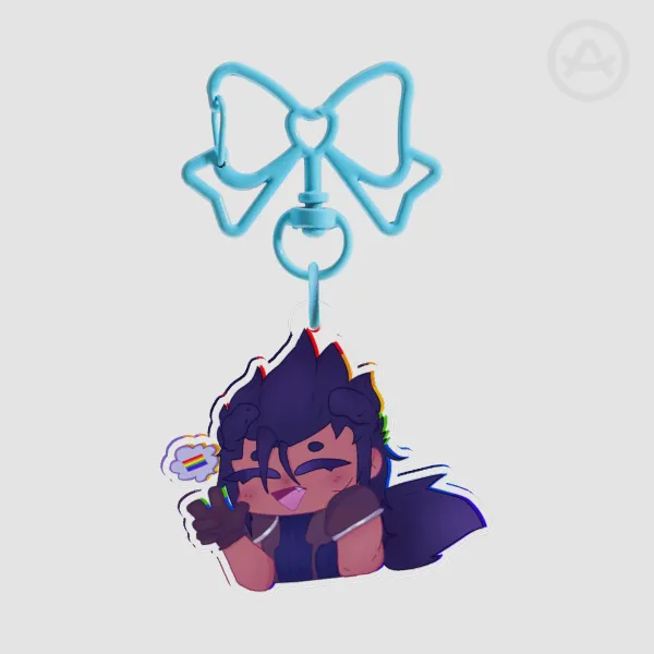 Puppy Zack Fair Clear Pride Keychain!