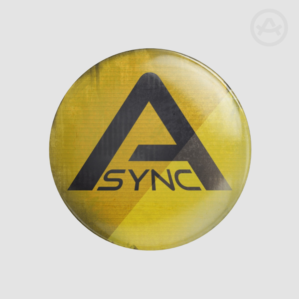 Backrooms ASYNC Logo Button Pin - Yellow