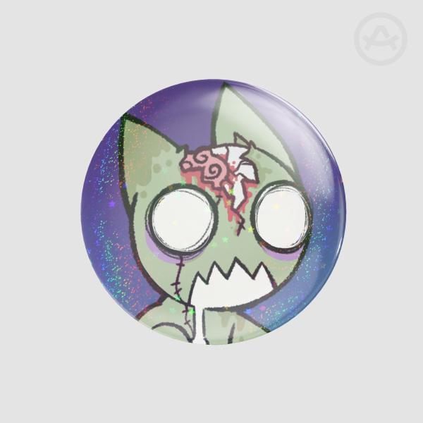 Zombie cat Round Badge 2
