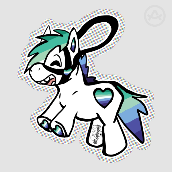 Gay Pride Pony Sticker MLM