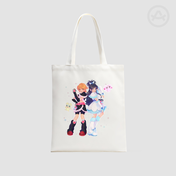 Vertical Part-print Canvas Tote Bags - 13.7″x15.7″(35x40cm)