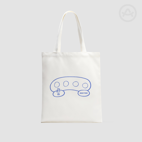Animal Crossing Inventory Blue Horizontal Part-print Canvas Tote Bags - 13.7″x15.7″(35x40cm)