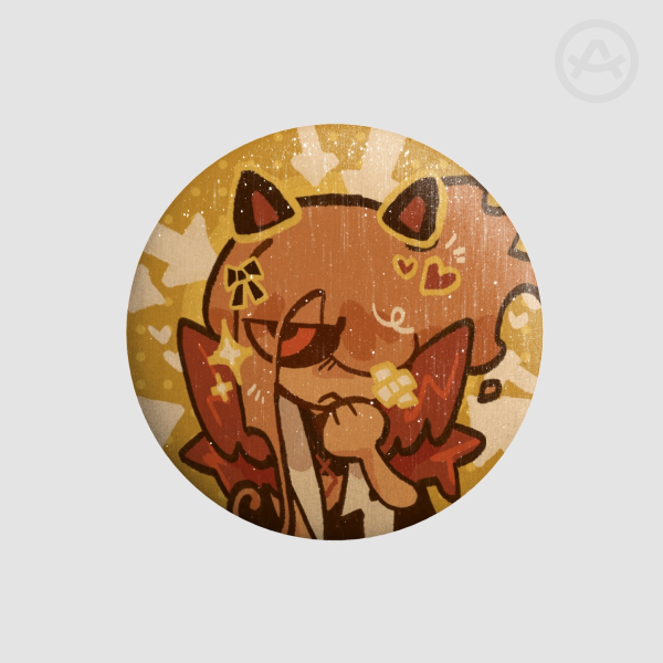 Cat Lord of Ash Button Pin (yellow)