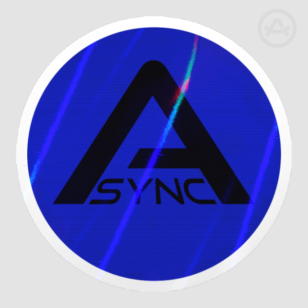 Backrooms ASYNC Logo Sticker - Blue Holographic