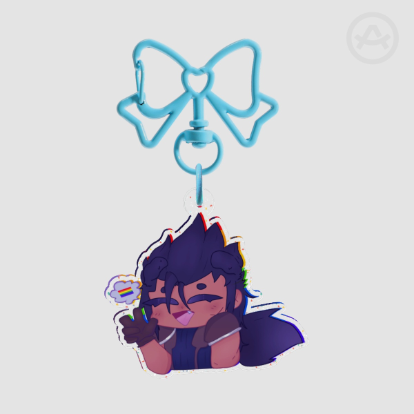 Puppy Zack Fair Glitter Pride Keychain!