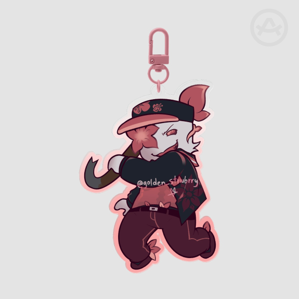 Pink Griefer Blocktales Clear Acrylic Keychains