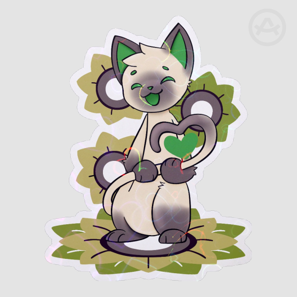 Pride 2026 Aromantic Cat Sticker