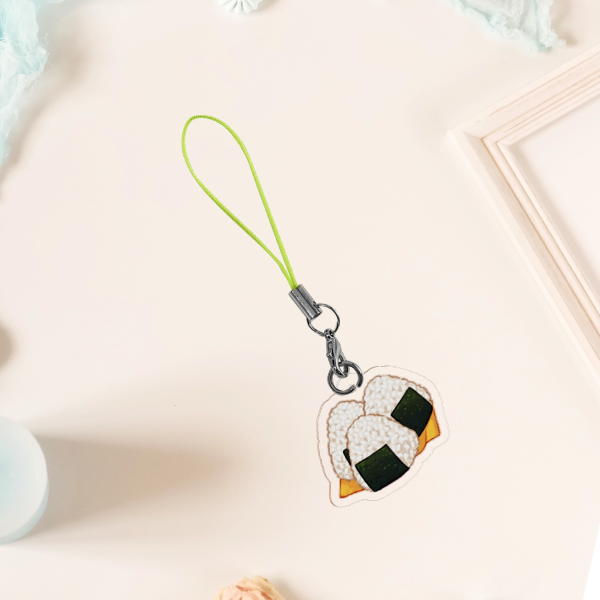 Three Onigiri Phone Charm