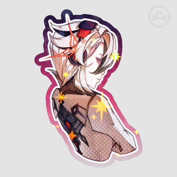 Headphones Series: Arlecchino Colored Edge Die Cut Sticker