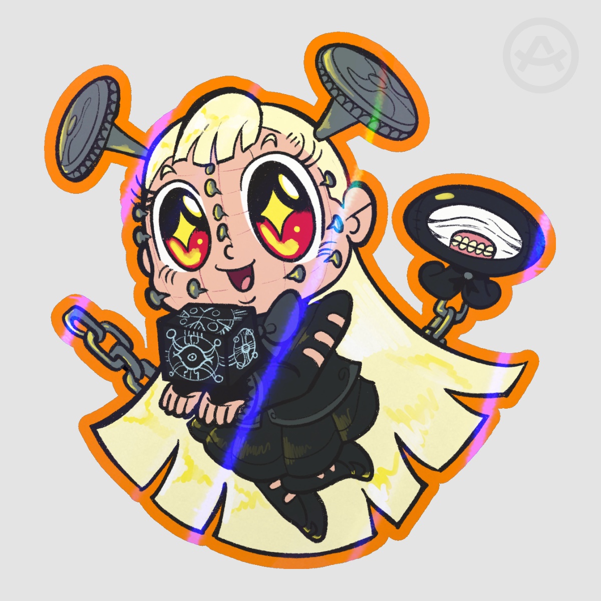 FIGHTERS OF HORROR! - INGRID x HELLRAISER STICKER (97mm x 102mm sticker)