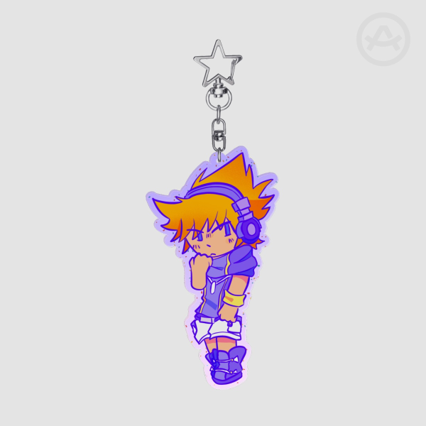 Neku Sakuraba -  Matching Colored Edge Glitter Acrylic Keychain