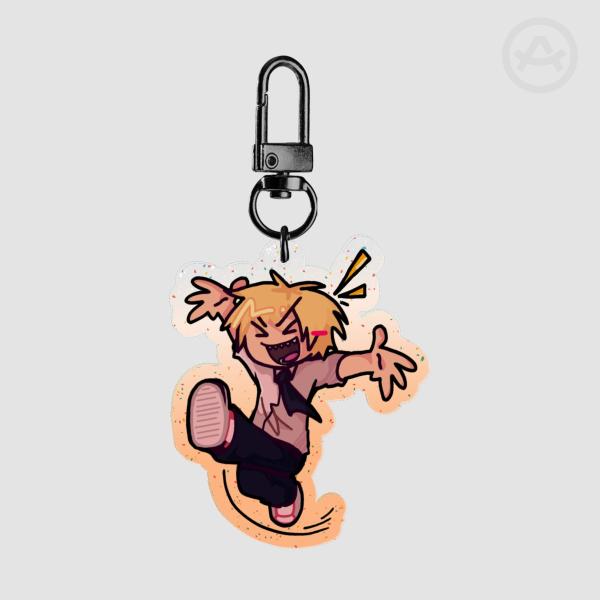 Denji Glitter Keychain