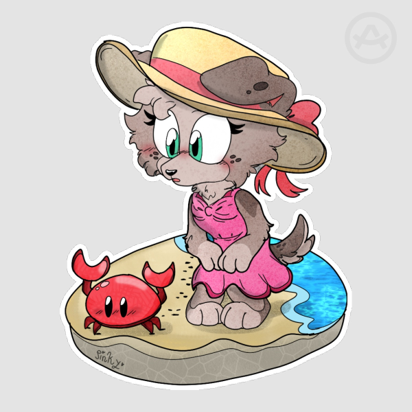 Ellie's beach day Die Cut Sticker