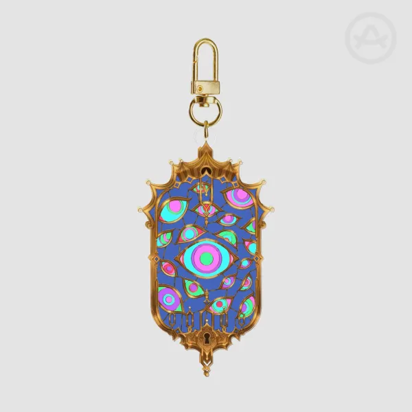 Abstract Jewels Stained Glass Keychain - Gold