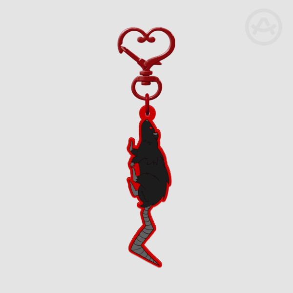 Evil Scary Rat Acrylic Charm (Black Rat)