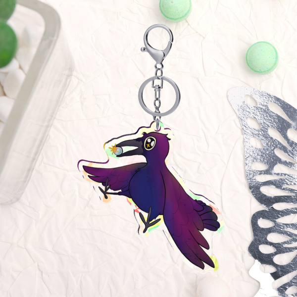 Shiny Crow Keychain - 2.76"(70mm)