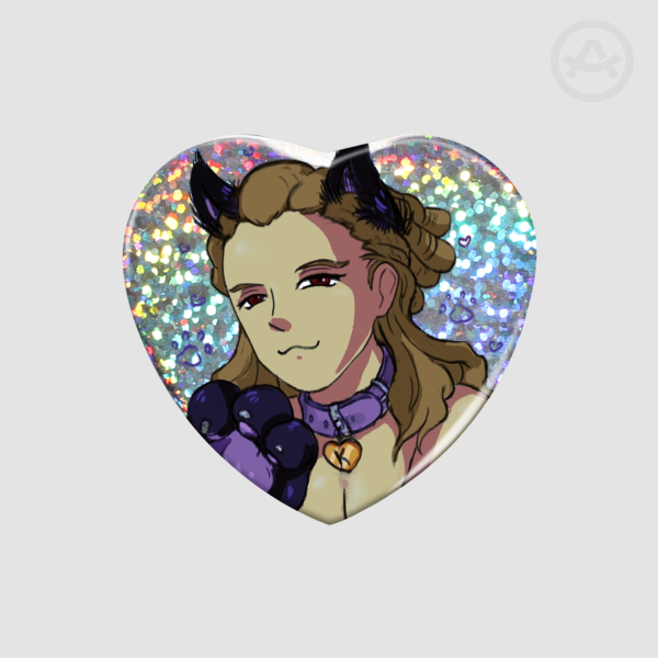 Holographic Catboy Kidou Heart Badge