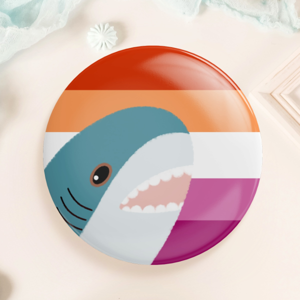 Blahaj Lesbian flag | Pride pin