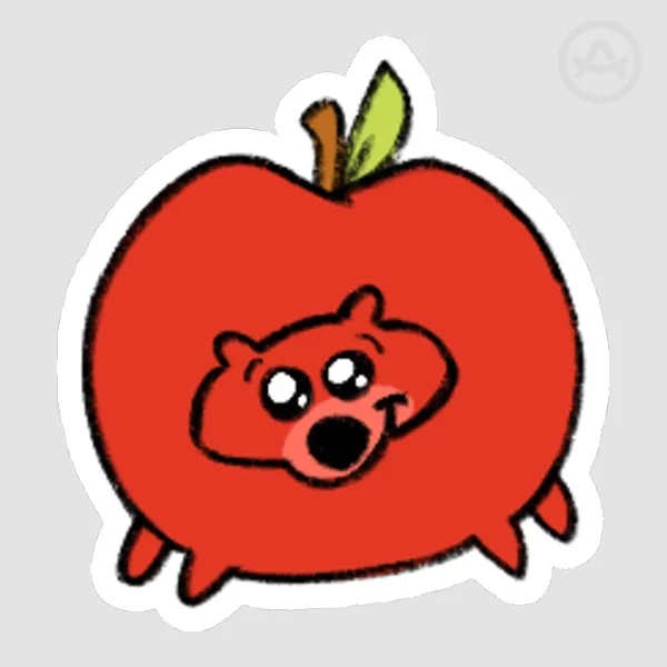 Cheeky Smile Bapple || Silly Sticker