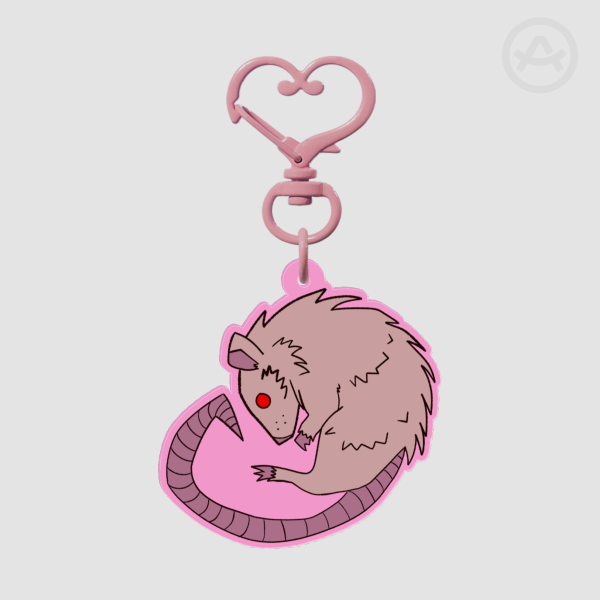 Evil Scary Rat Acrylic Charm (White Rat)