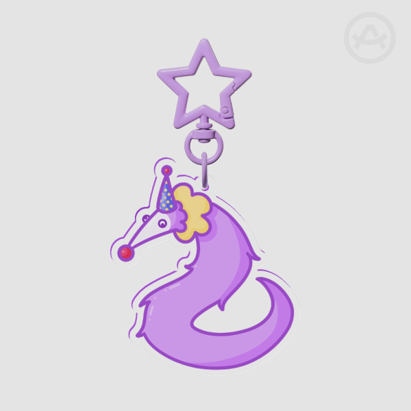 Purple Clown Worm - Keychain